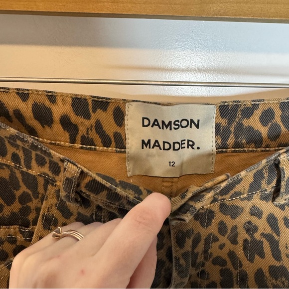 Damson Madder Cargo Denim Jeans Leopard Print Loose Baggy Fit Size 12 - Picture 5 of 8